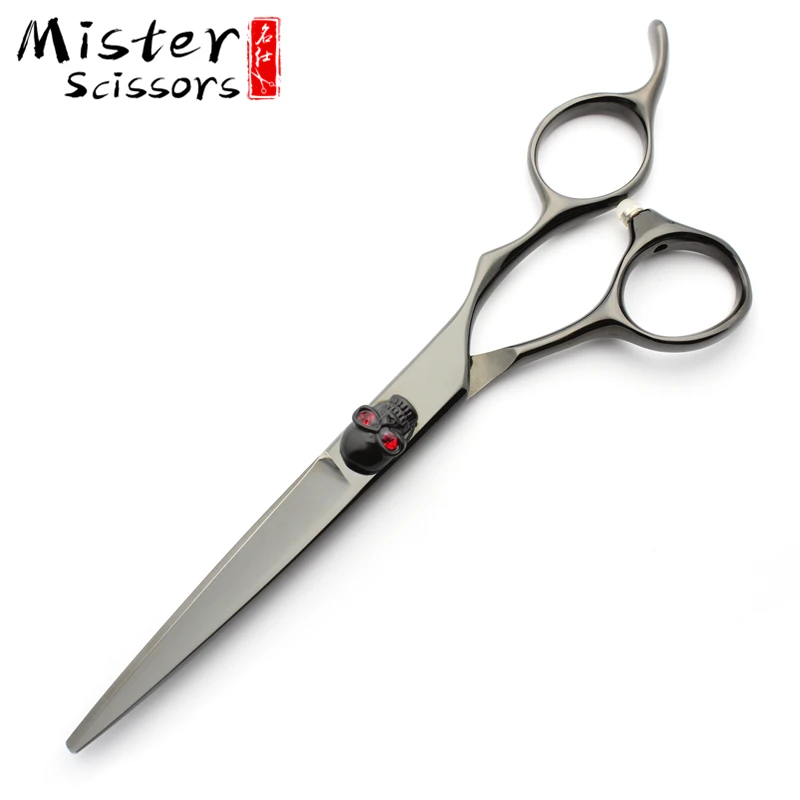 
Customized Design Barber Scissors Set/Hot Sale Beautiful Cool black skull screw Scissors 