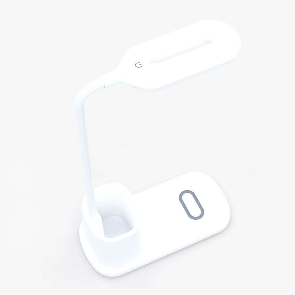 
2021 Popular Type-C Desk LED Office School Desk Lamp White Wireless Charger 