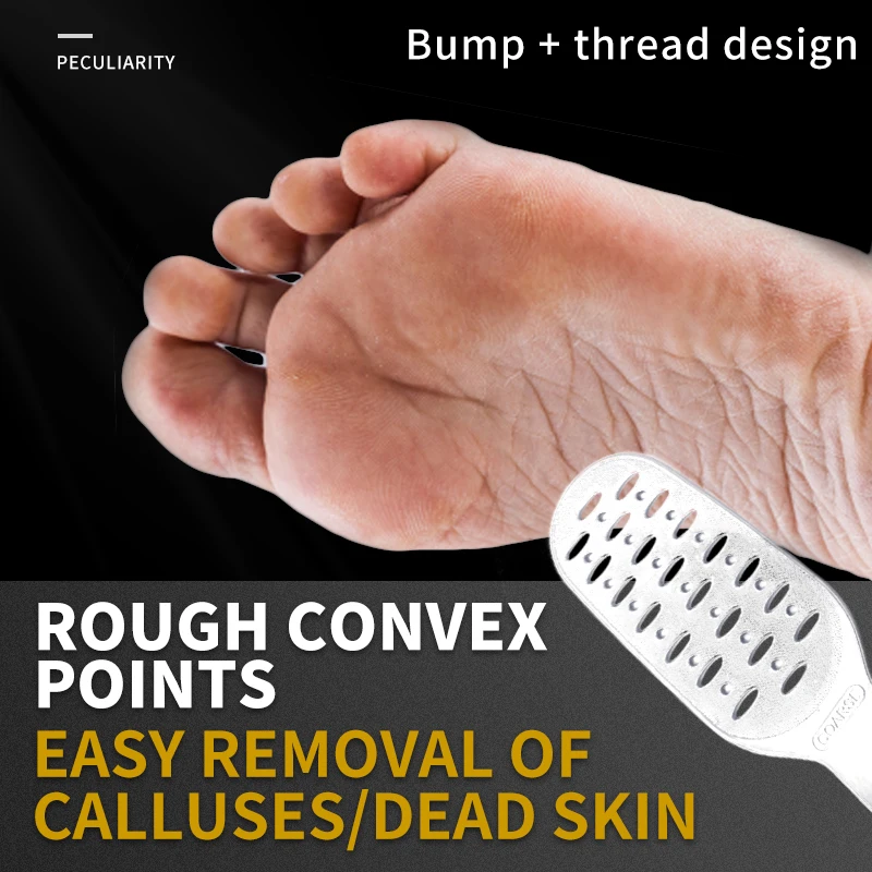 Professional pedicure tool double side nickel feet dead skin remover stainless steel foot grinder rasp foot file