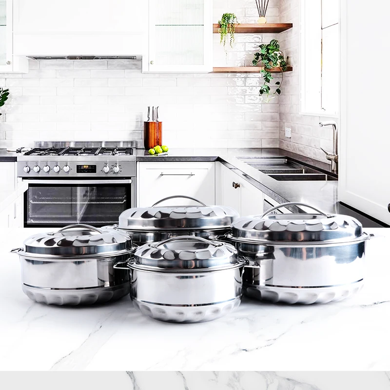 Heat Preservation Fresh Food Box Large Capacity 4 Pcs 1L 2L 3L 5L Hot Pot Casserole Food Container Warmer Set