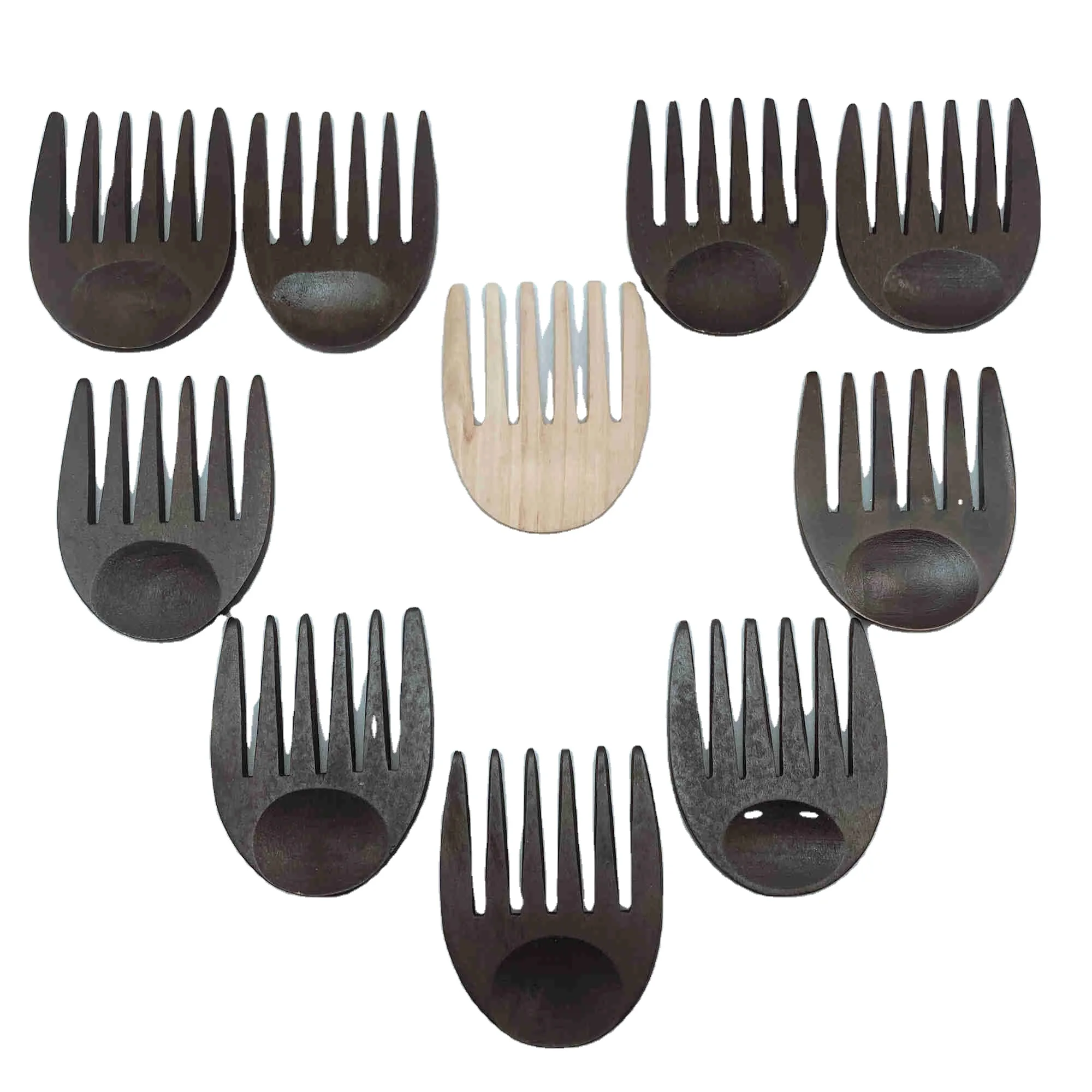 Handmade 100% Natural Pear Wood Hair Beard Combs Scalp Massage  Anti Static Black Mini Combs