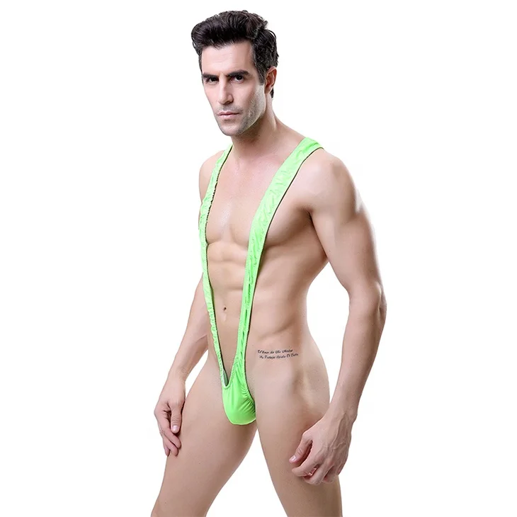 V shape one piece thong swimsuits latex s shorts swimwear for men