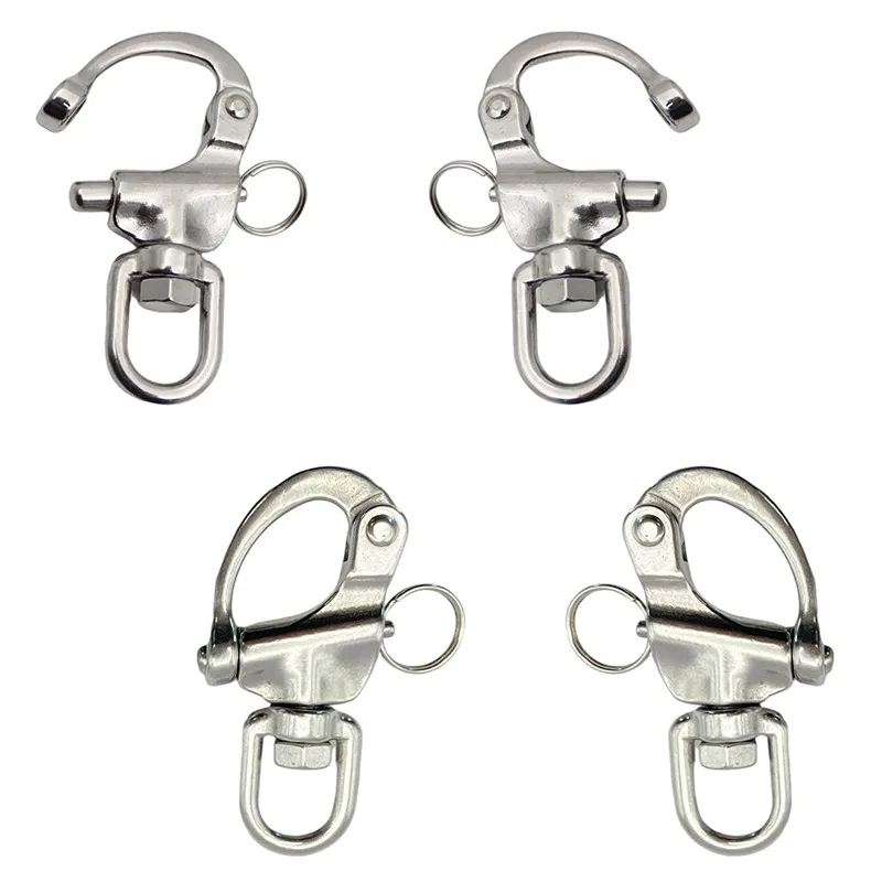 Boat Rigging 316/304 Stainless Steel Quick release Bail rope Swivel Eye Snap Spring Shackle