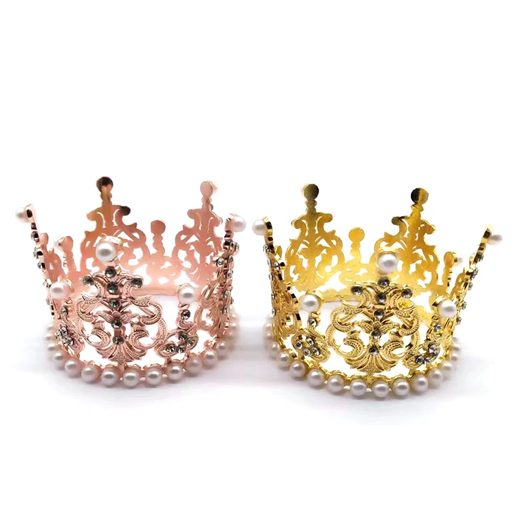 2023 Luxury Mini Pearl Crown Elegant Princess Tiara Crystal Rhinestone Crown For Children Hair Jewelry Ornaments