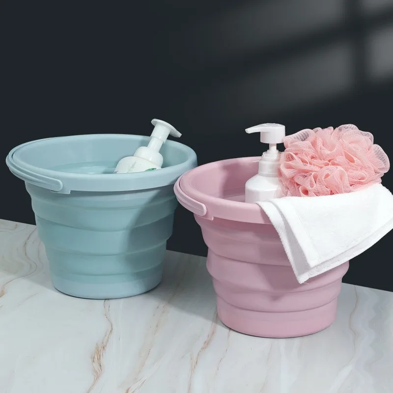 OEM 5L 10L Portable Thickened Plastic Bathroom Camp Household Cleaning Folding Silicone Car Wash Outdoor Fishing Water Bucket