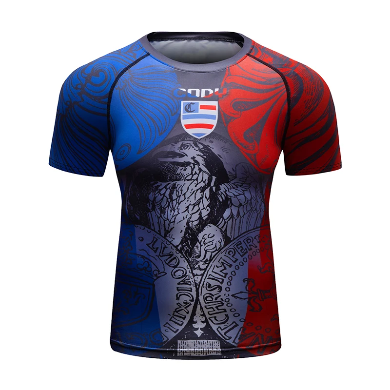 Cody Lundin 3d Printing Sublimation T Shirt Muscular Compression BJJ Jiu Jitsu Training dye 4-way stretch Surf Rash Guard