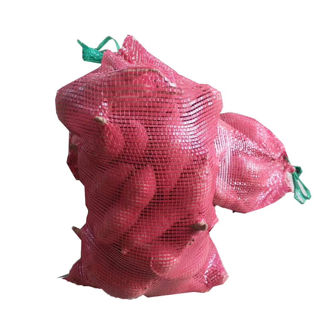 Export to Georgia New PP Material 20kg 30kg colorful Woven Mesh Bag Polypropylene Leno Onion eggplants Mesh Bag
