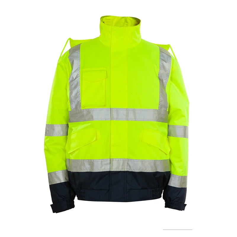 Fluorescent reflective cotton canvas work jacket to ensure safety