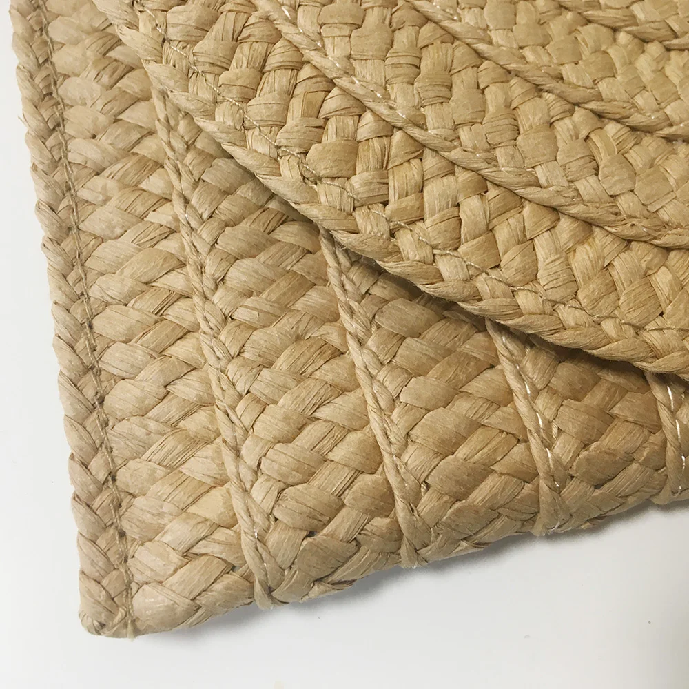 Customize Knitted women paper straw tote bag Summer Beach Paper Straw Tote Bags