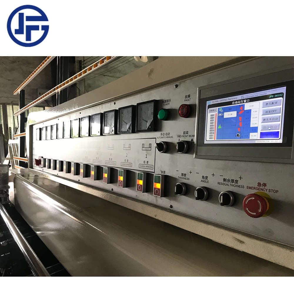JFB-371 11 Motors Competitive price  automatic  glass mirror  mosaic straight line beveling grinding machine