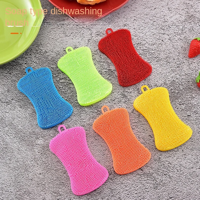 Washable Bpa Free Clean Dish Washing Scrubber Sponge Silicone Sponge Brush Sponge Kitchen Dish Scrubber