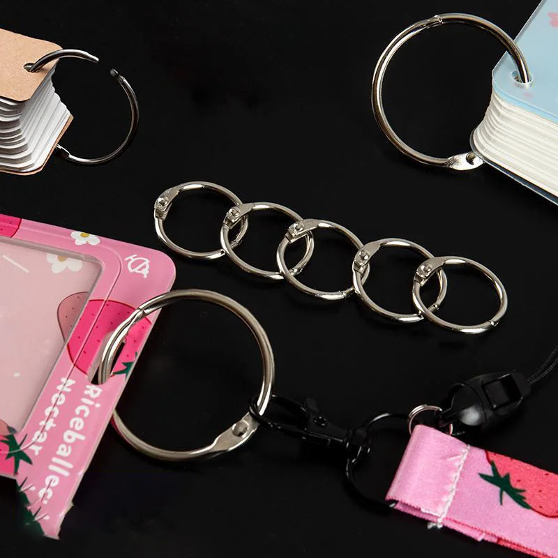 loose leaf binder ring steel book binding ring metal snap clips open metal silver book rings for office stationery