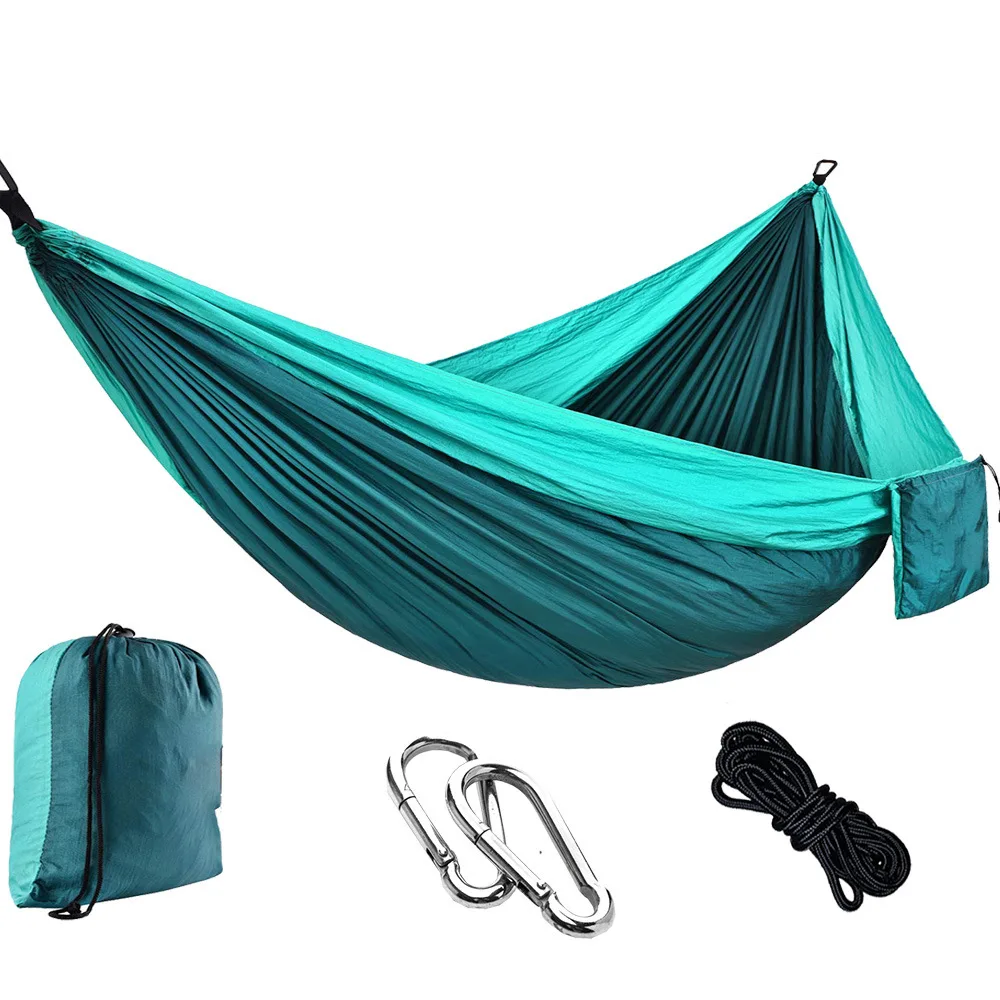 Double & Single Camping Hammock Outdoor Lightweight 2 Hanging Rope Portable Nylon Parachute Hammocks