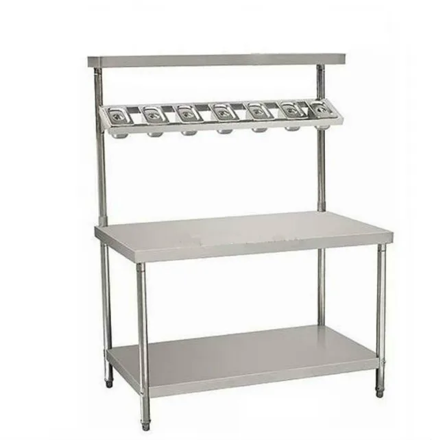 WT-60150F 1.5M Stainless Steel Simple Work Bench Western Fast Food KFC Wrapping Table With Top Shelf