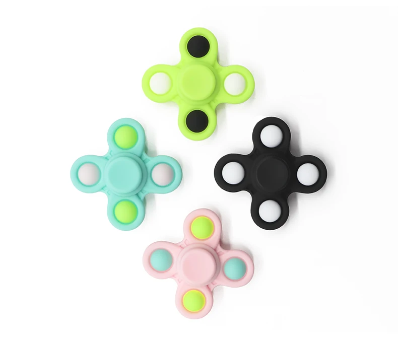 Unisex Children Relieve ADHD Fidget Toys Mix Colorful Silicone Food Grade Relieve Anxiety Fidget Spinner Toy