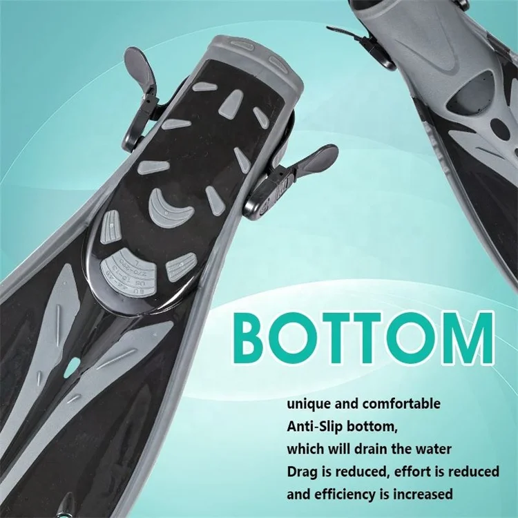 Professional Comfortable Scuba Adjustable Rubber Long Fin Custom OEM/ODM Long Underwater Fins