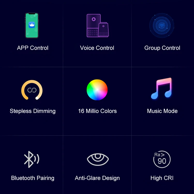 VACE Dmx Google Home Remote Flush Rgbw Wifi Modern Smart Rgb Led Ceiling Lights