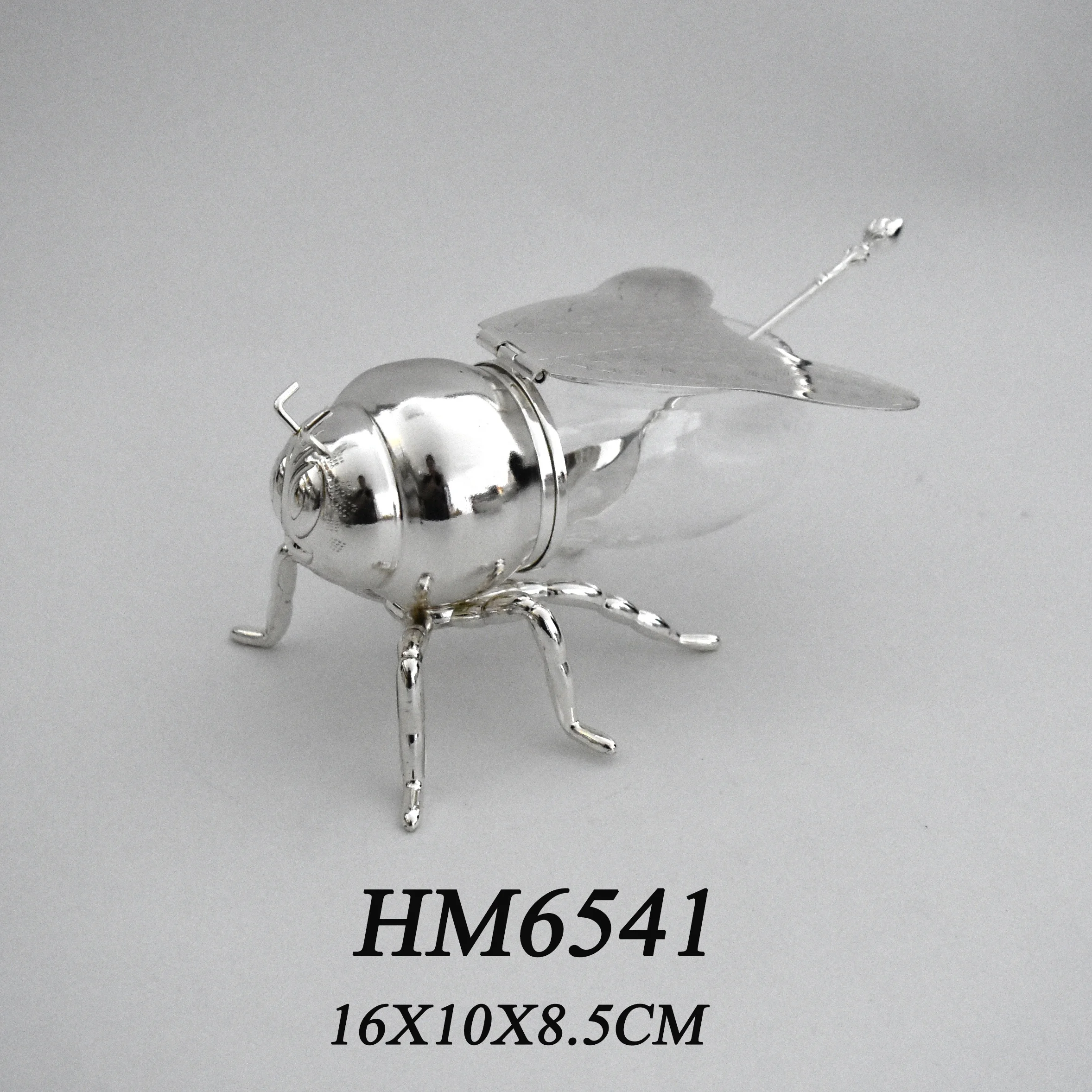 Gold Bee shape special design honey jar restaurant metal crafts sugar salt pot