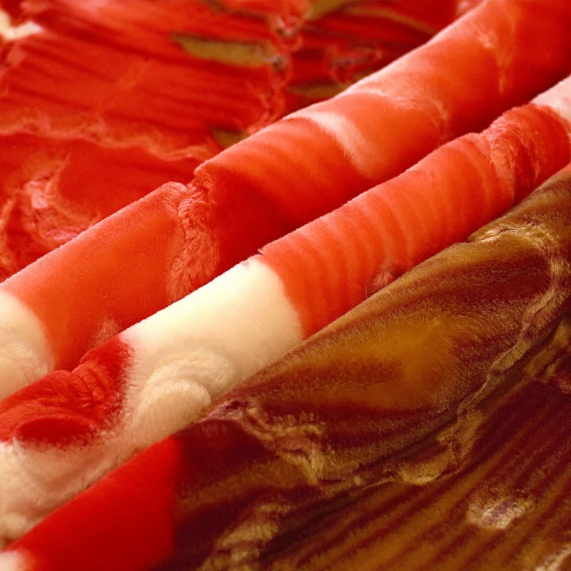 100% Polyester Super Soft Korean Mink Raschel Blanket Floral Print and Cartoon Pattern Queen Size for Home Use in Winter