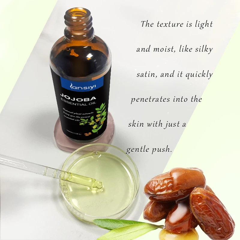 OEM Private Label 100% Pure Natural Jojoba Essential Oil 100ml Scalp Hair Care Moisturizing Nourishing Hair-Repairing Smoothing