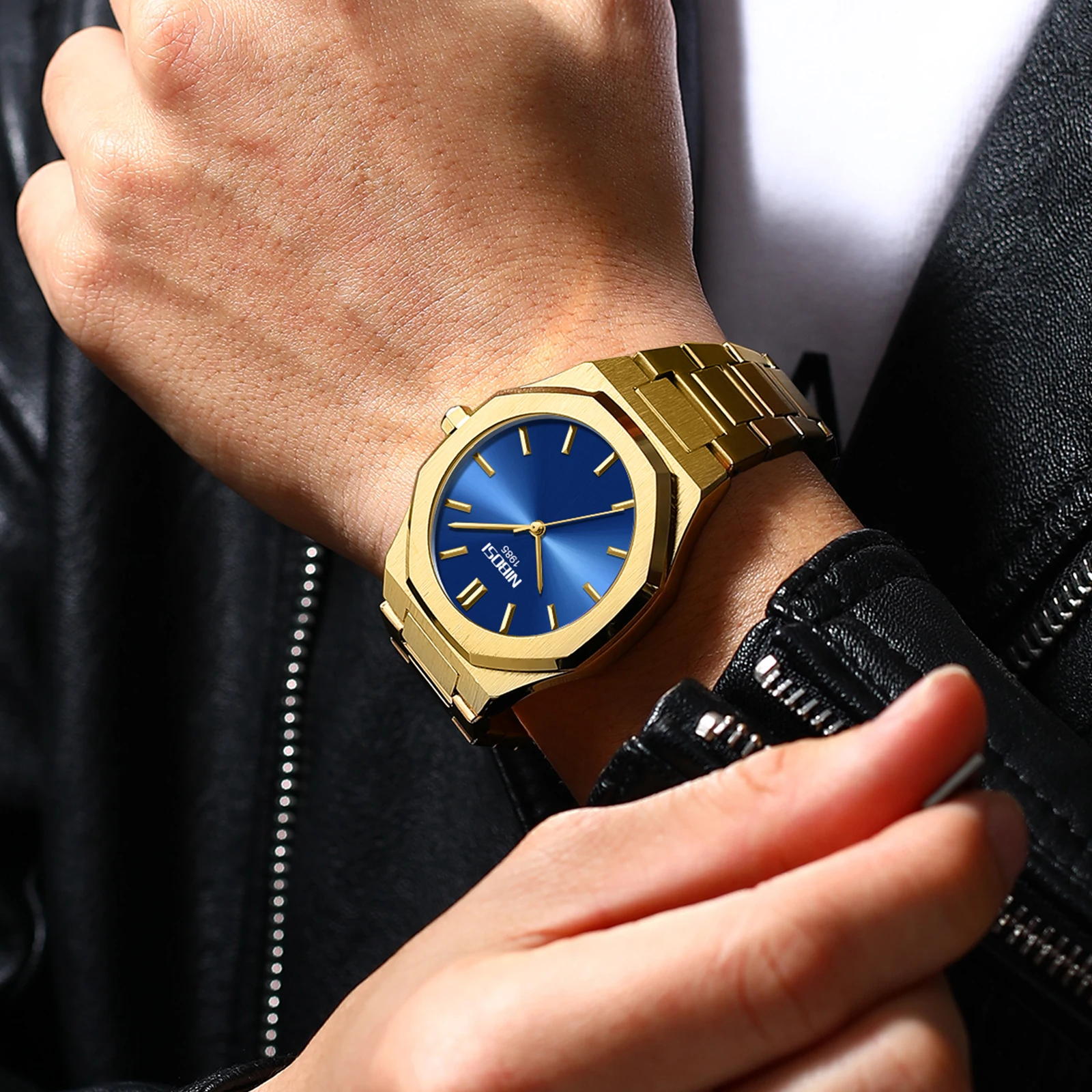 NIBOSI 2520 Reloj задняя часть из нержавеющей стали Япония Movt официальные часы с хронографом для мужчин