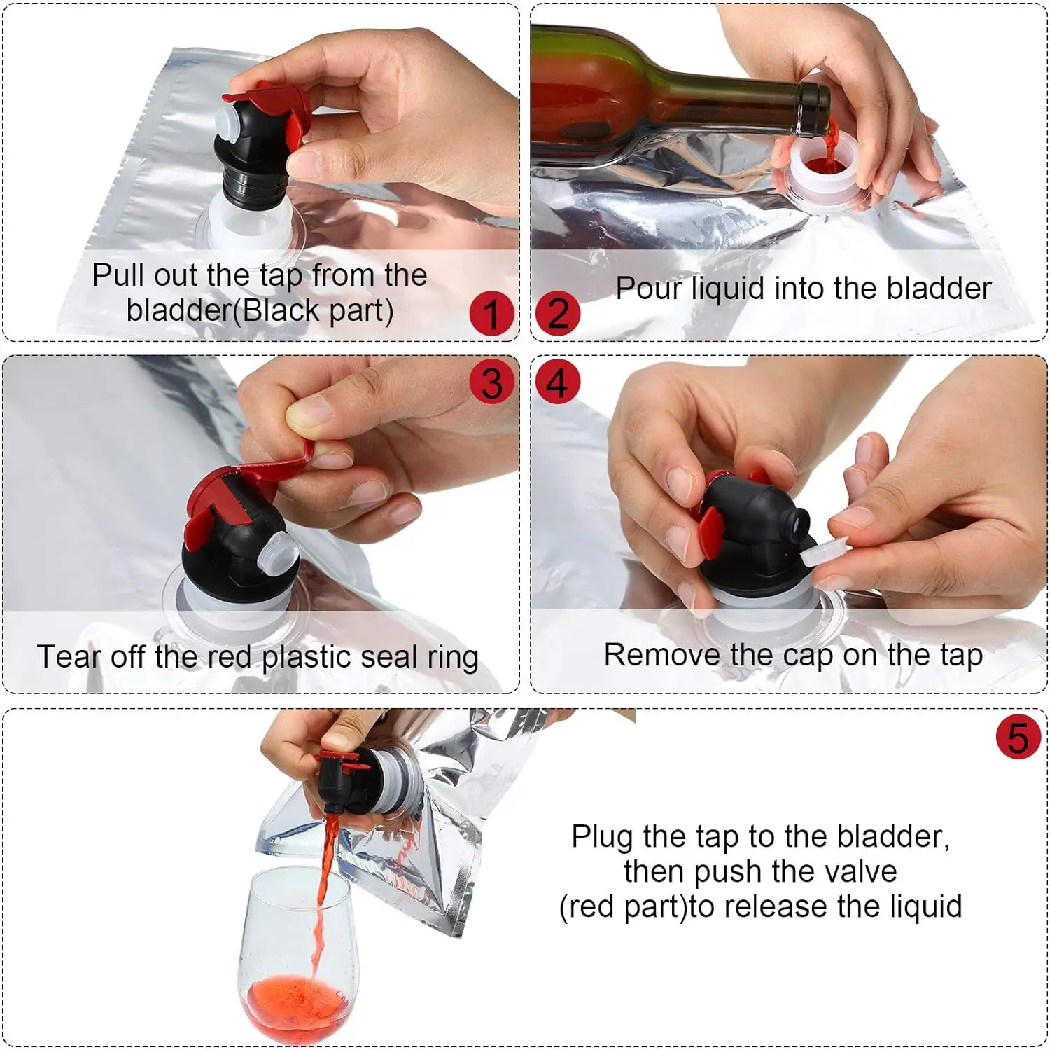 Factory Wholesale Custom 1.5L 3L 5L Juice Wine Beverage Packaging Water Bag in Box