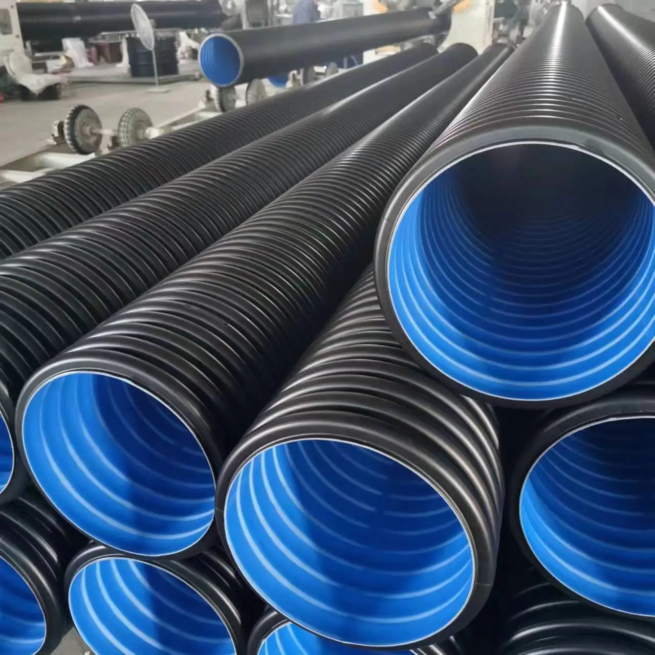 Высокая скорость PE HDPE трубы производственной линии с двумя стенками гофрированные экструдер машина