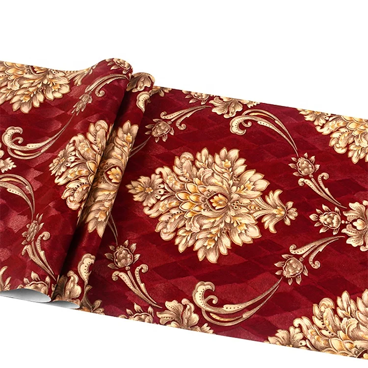 Simple european style luxury PVC wallpaper decoration Wholesale 3D Living Room wallpaper roll wall design