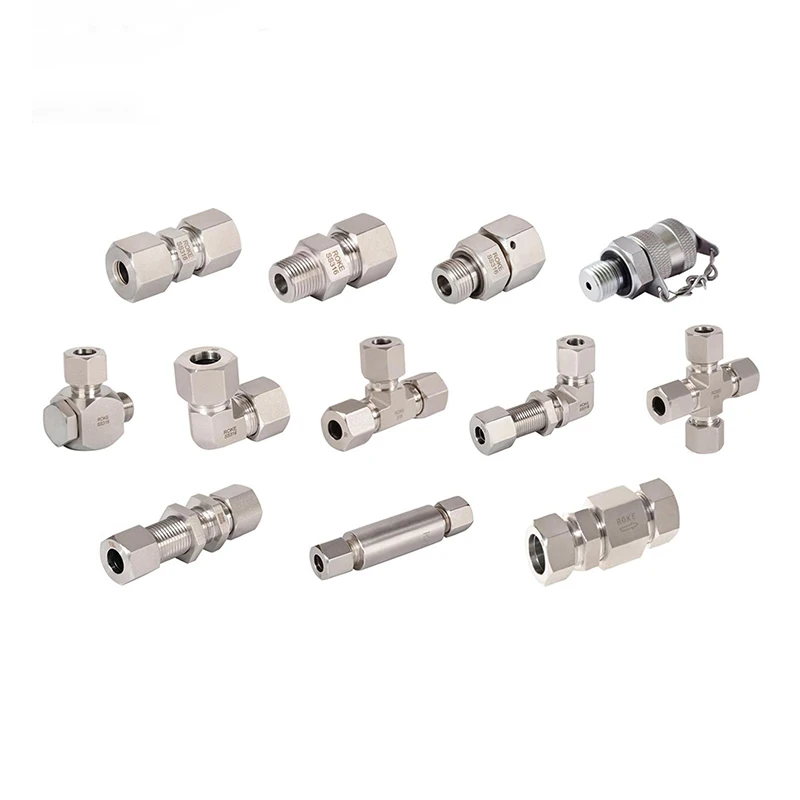 SS316 Stainless Steel Single Ferrule Female Connector Hydraulic Compression Fitting  DIN2353, ISO8434.1