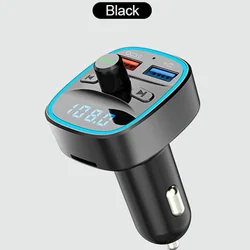 7 Colors Light QC3.0 Bluetooth FM Transmitter for Car Bluetooth Car Adapte Charging Car Charger MP3 Player Hands Free Calling
