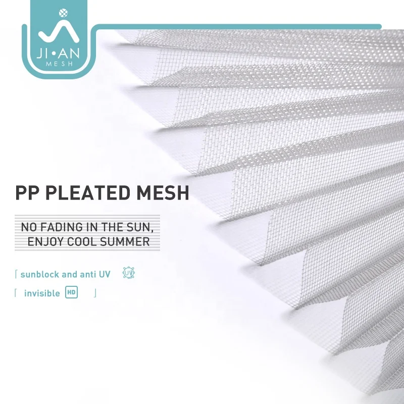 Good quality deluxe pp plisse mosquito net polyester flyscreen folding window net window mosquito net folding screen