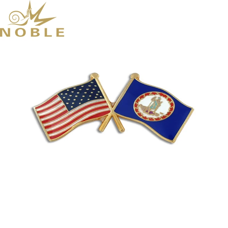 Factory Manufacturer America Flag Crossed Pins Metal Make America Great Again Vote Pins for Cloth