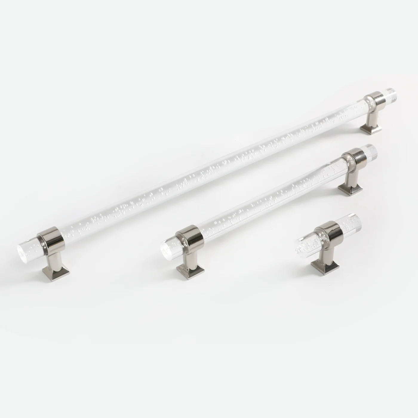 Unique Bubble Acrylic Handle Modern Kitchen Cabinet Knobs Gold Drawer Pulls Transparent Bathroom Handles Chrome Cabinet Hardware