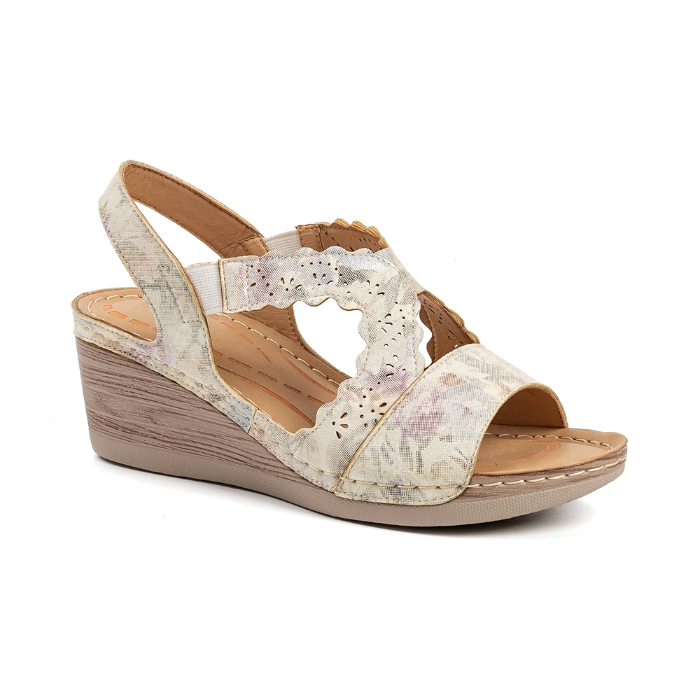 Fashionable new style summer fancy heels sandal wedges for women