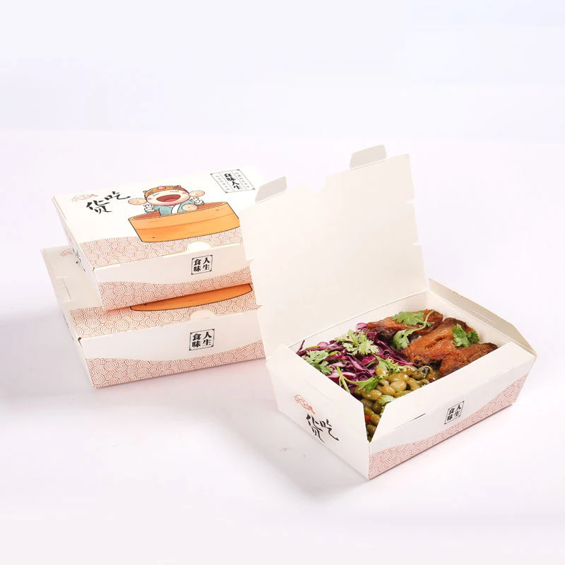 paper Kraft white food paper box tray for dessert sushi food paper box crayfish