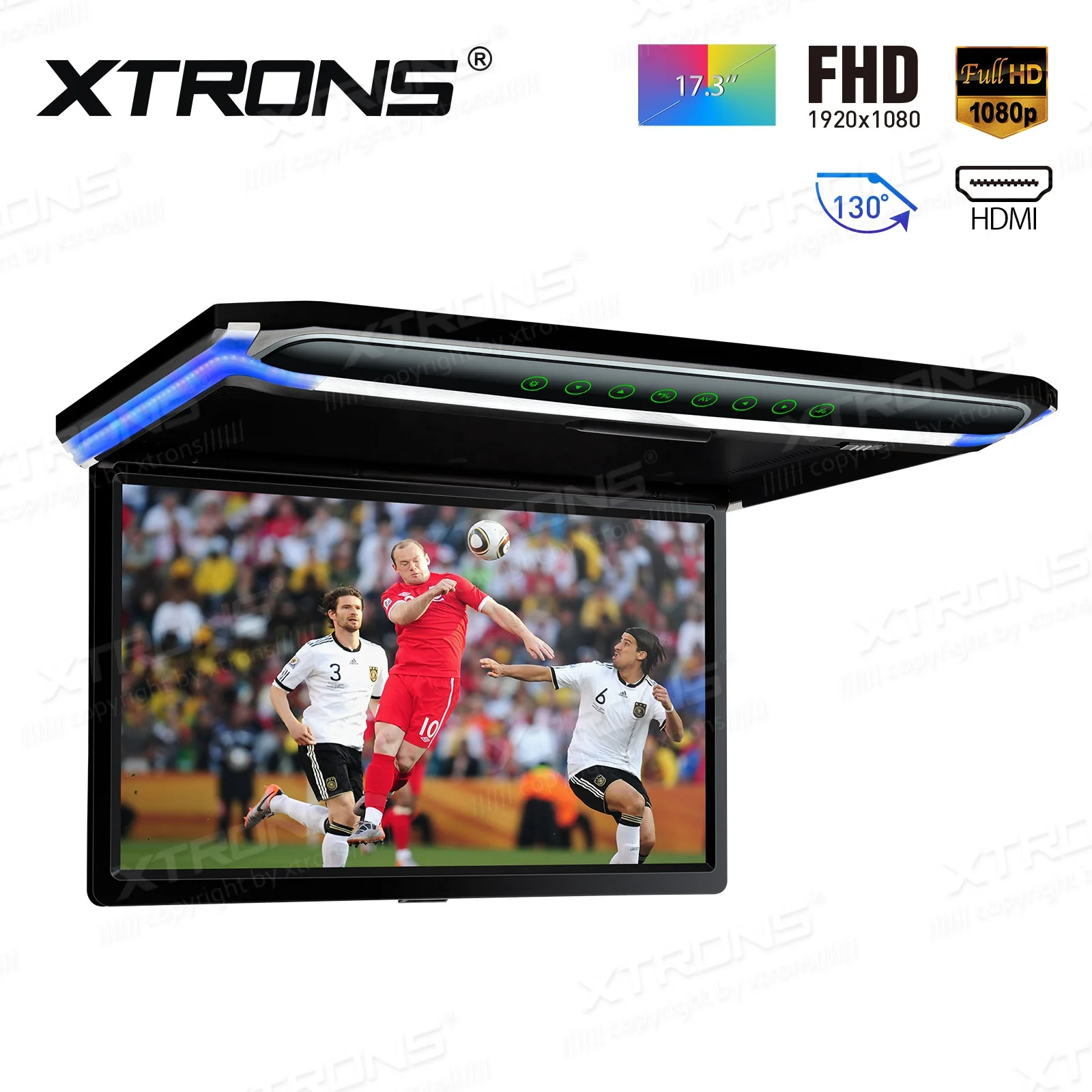 XTRONS 10.2/11.6/12.1/13.3/15.6/17.3/19.5 Inch Roof Mount Flip Down Car Monitor MP5 player AV Input TV Car Roof Monitor