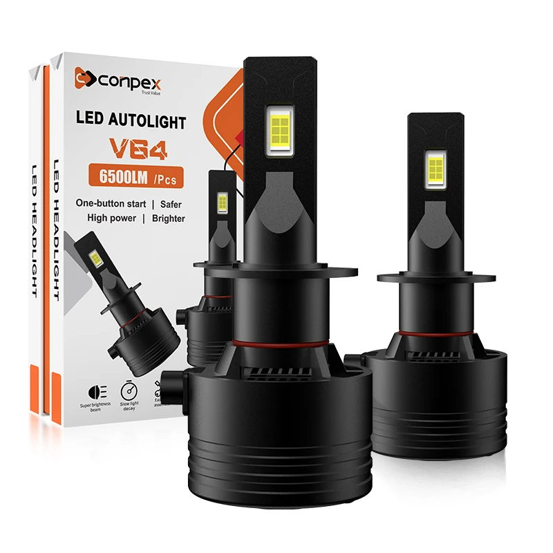 Super Bright Factory Price High quality v64 Led H7 65w 6100lm csp 3570 Auto Lamp H11 Most popular Led Headlights