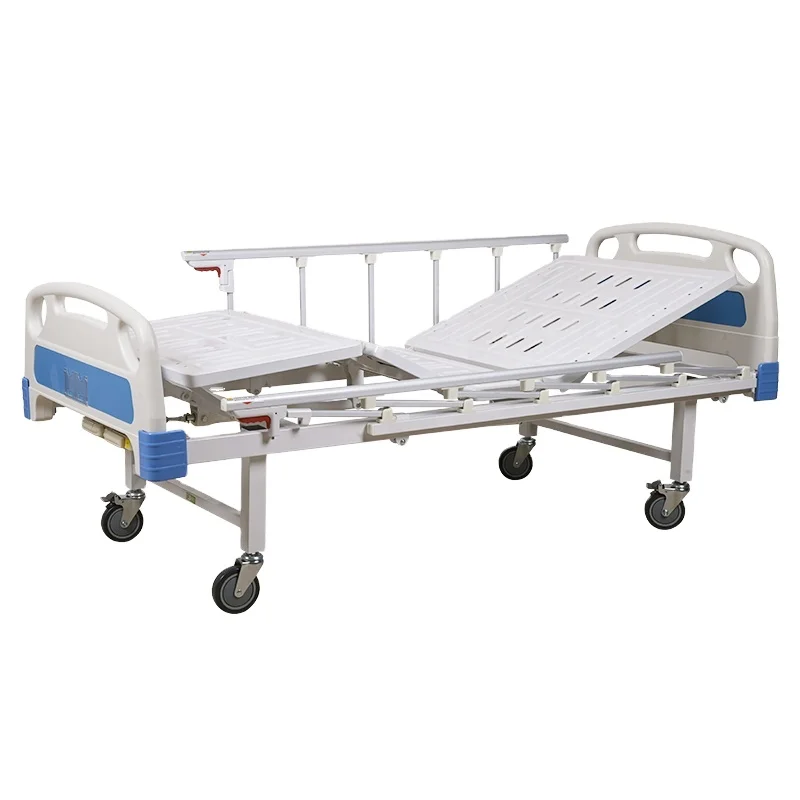 Adjustable Hospital Beds Medical Equipment Furniture 2 Crank Manual Hospital Bed Metal Steel Electric