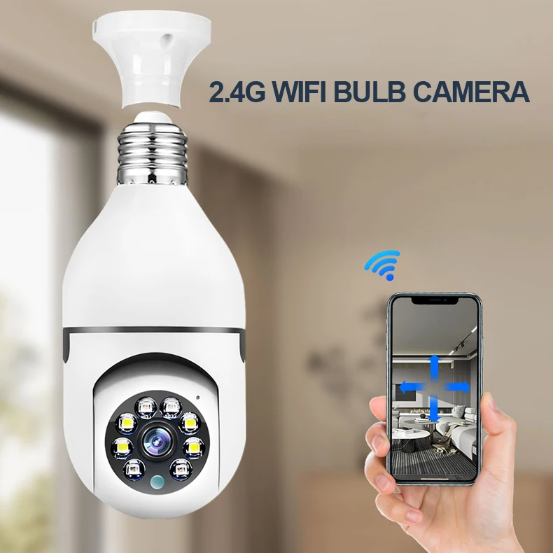 H265 3MP 1296P HD dual light Night Vision Full Color Indoor Security Monitor  Surveillance  network e27 wifi ip Bulb lamp Camera
