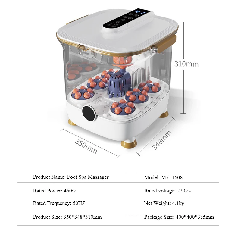 Factory Wholesale Foot Spa Massager Portable Foot Bath Machine Foot Bath Bucket Automatic Heating Pedicure Bowl