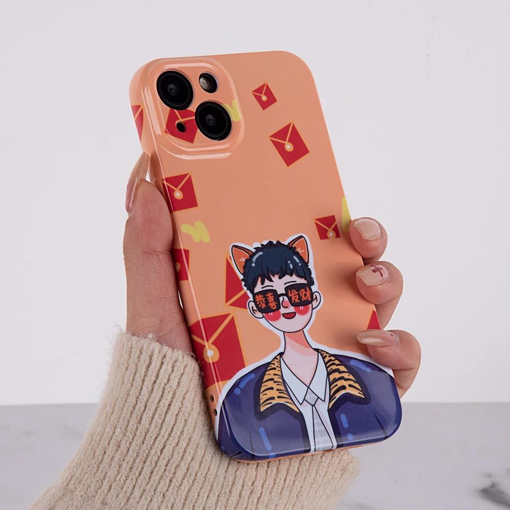 Cartoon Dinosaur Duck Glossy Full Cover Case For iPhone 14 13 12 Pro Max Fashion Design New Trend Case