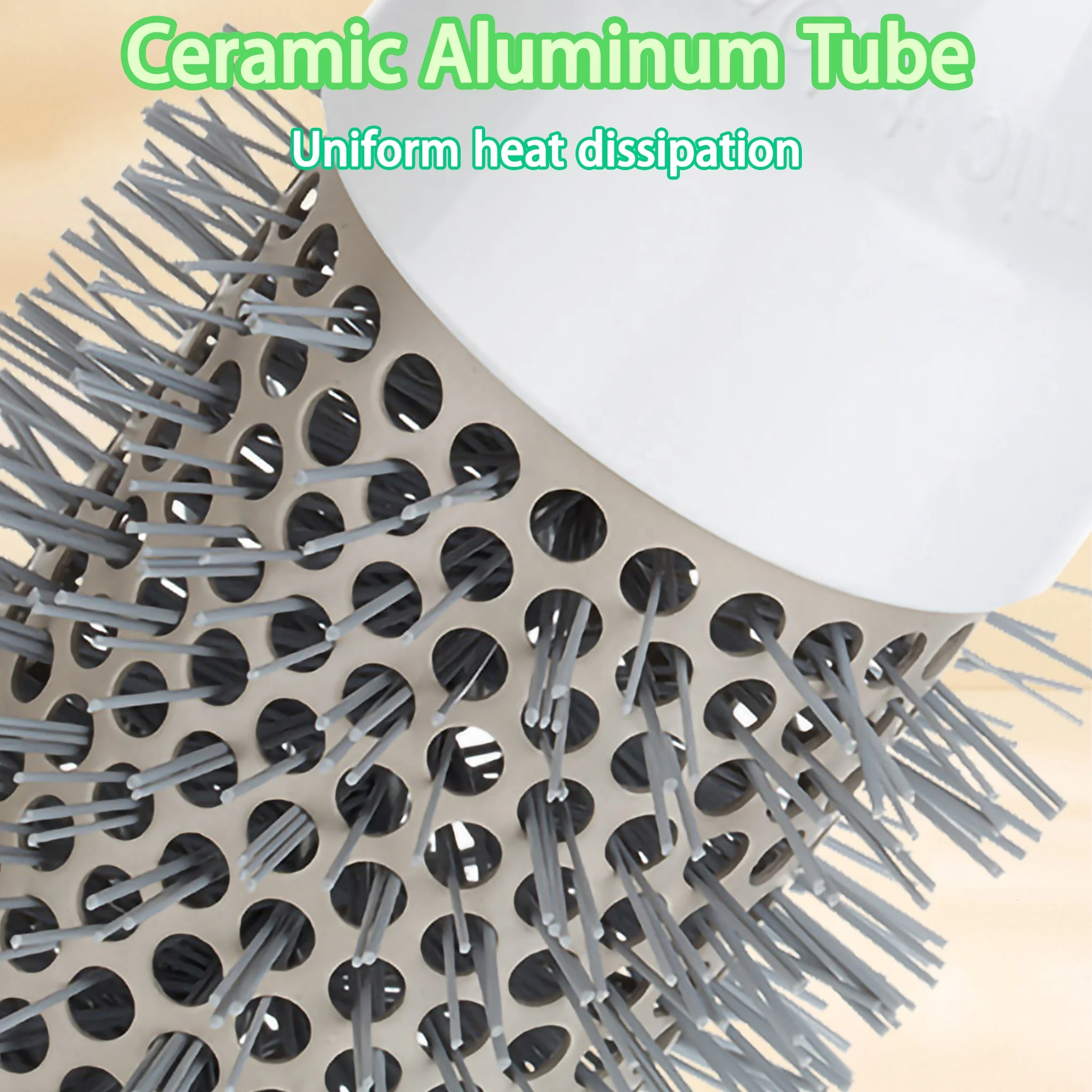 Promotion Round Hair Comb Barber Fluffy Hair Blowing Brush Aluminum Tube Ceramic Hair Massage Thermal Brush