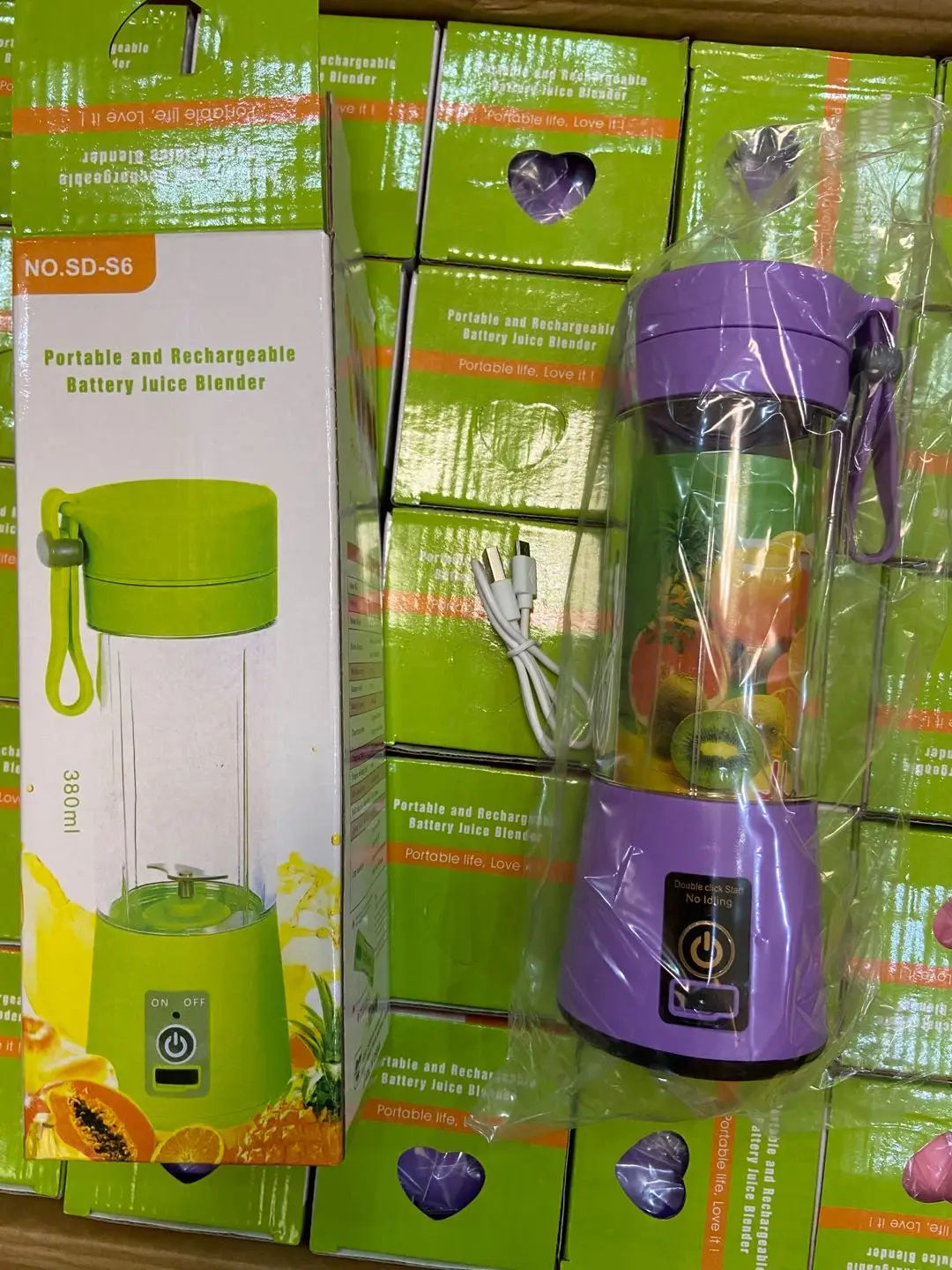 
380ml USB Rechargeable Blender Mixer Portable Mini Juicer joyshaker bottles Blender Household Juice joyshaker blender New Drop 