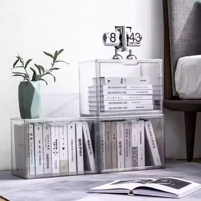 Custom Dustproof Clear Acrylic Display Case Multipurpose Handbag and Shoe Box Storage Organizer with Magnetic Door