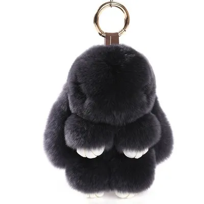 Bunny Rabbit Fur Key Chains Bag Toys Doll Fluffy Pom Pom Keyrings Bunny Keychain