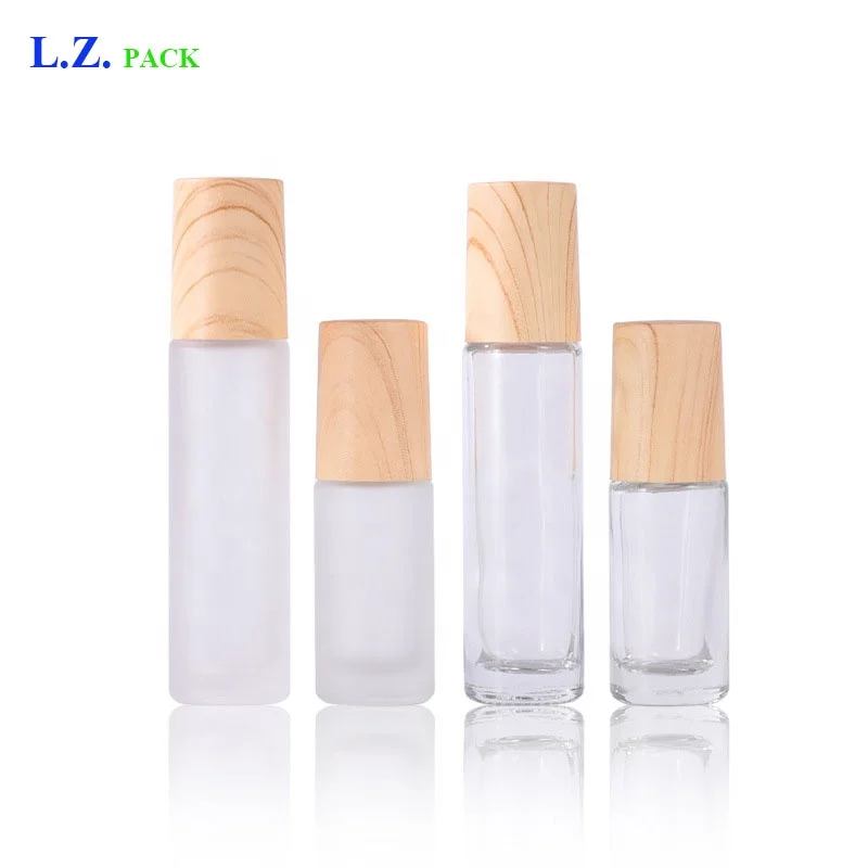LZ Pack Low MOQ 100pcs 5ml 10ml Frosted Eye Roller Bottle Custom Private Label Glass Essential Perfume Oil Roller Bottle