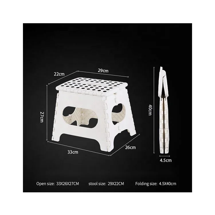 Ladder Folding Step Stool Plastic Folding Stool Great for Kitchen Bathroom Kids or Adults