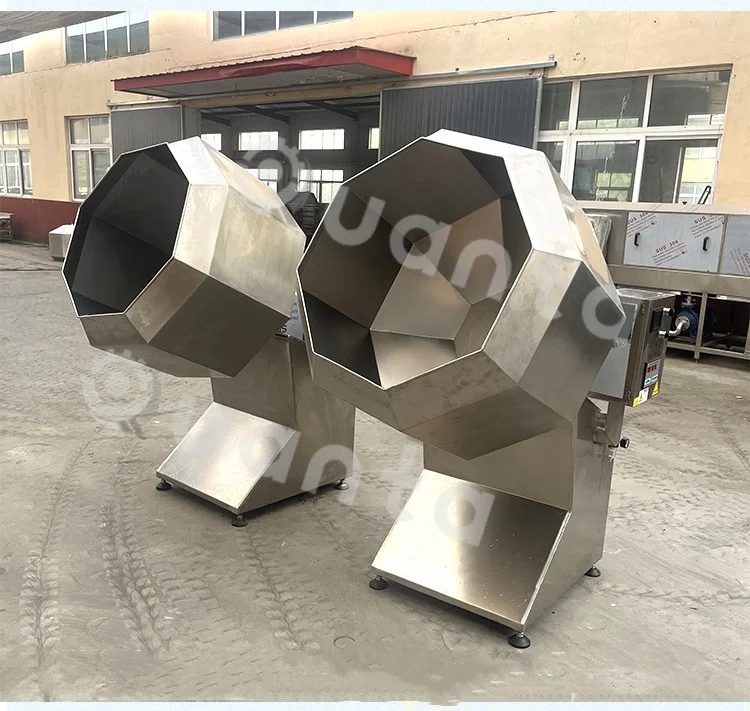 Octagonal Drum Peanut Puffed Corn Flavoring Coating Snack Food Potato Chips Seasoning Mixing Machine