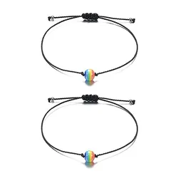 Friendship Bracelet Rainbow Distance for Best Friends Couples