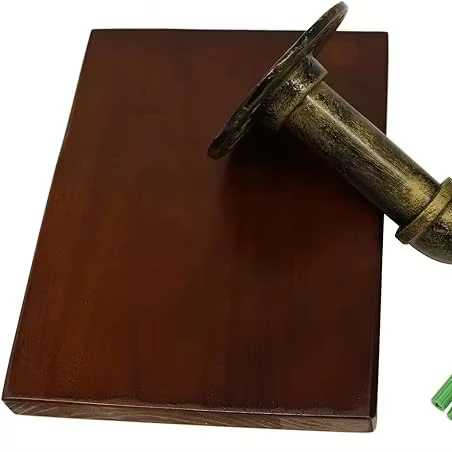 Rustic Vintage Iron Water Pipe with Wooden Board Storage Rack Wall